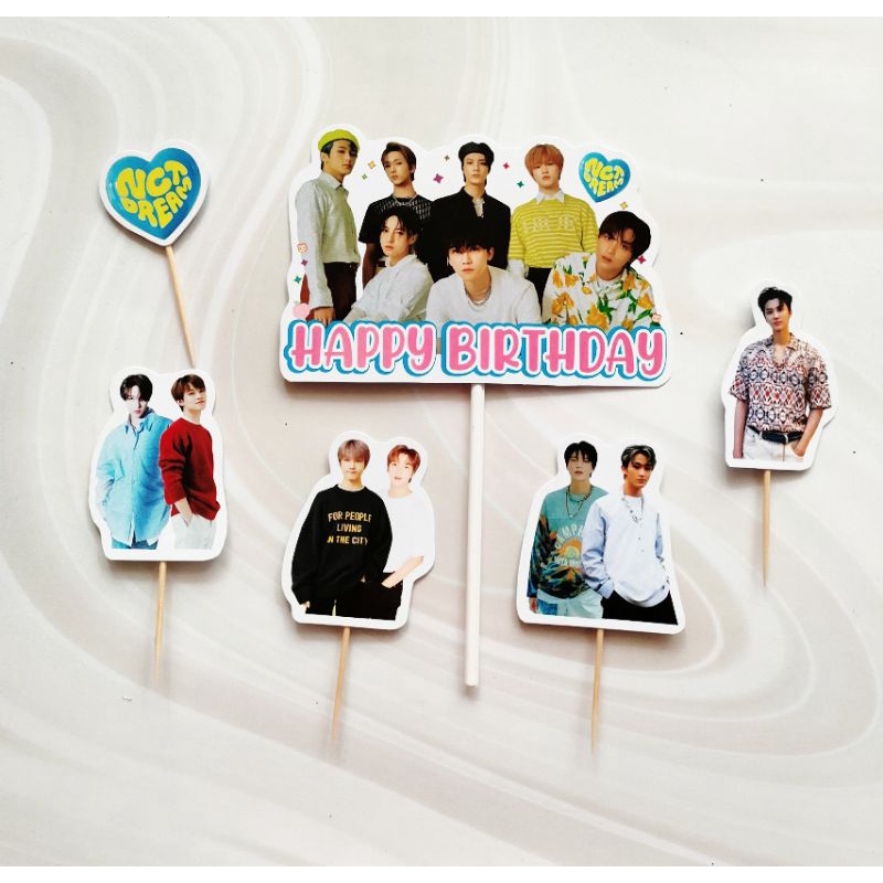 topper toper hiasan tusukan kue cake ulang tahun happy birthday hbd ultah karakter nct dream NCT