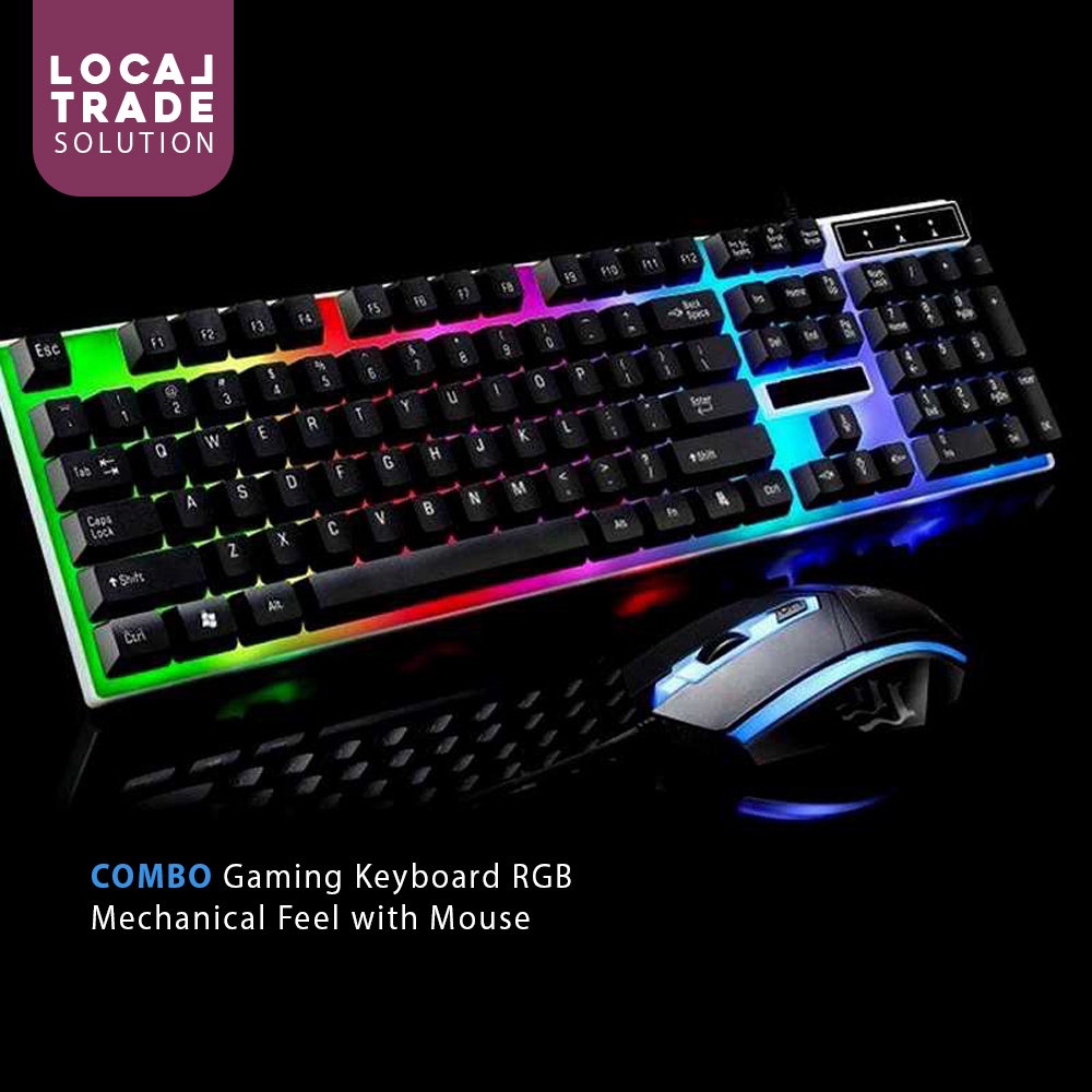 Combo Gaming Keyboard RGB Mechanical Feel with Mouse G21B