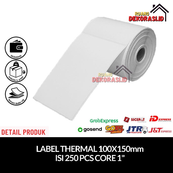 

Kertas Thermal / Thermal Label / Kertas Barcode 100 x 150 * 250 pcs
