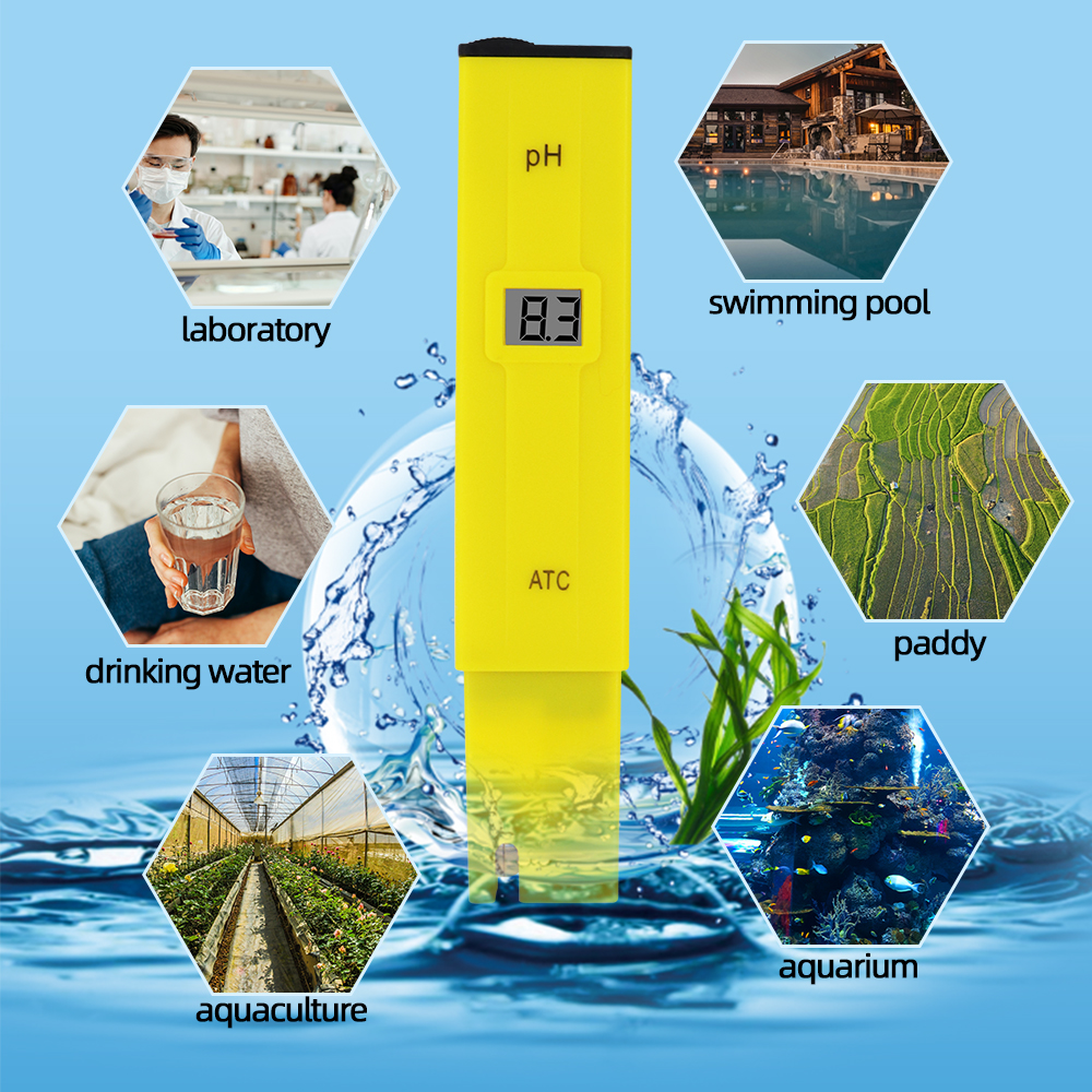 PH Meter Digital pengukur PH Air Tester Keasaman Cairan Air Akuarium / Kolam Renang PH Pena 0.1 0.01