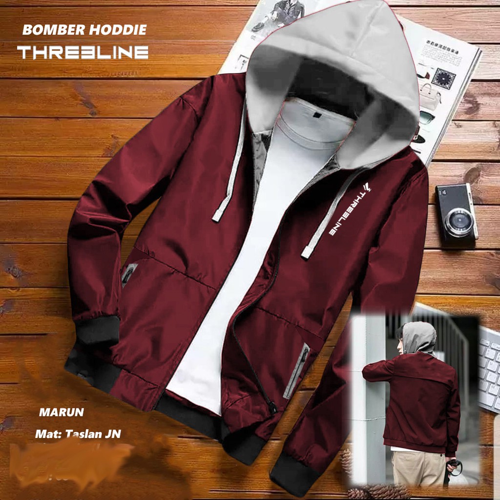 Jaket Hoodie Simple Kasual Bahan Zn Bisa Di Pakai Luar Dan Dalamatau Bb Bolak-Balik-1