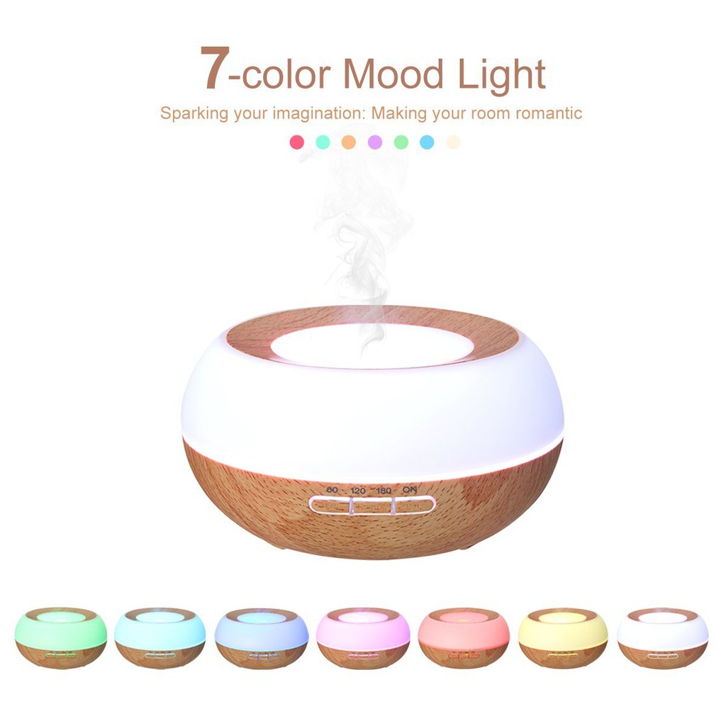 H01 Essential Oil Aromatherapy Diffuser Humidifier 7 Colors Mood Light - Kapasitas 300ml
