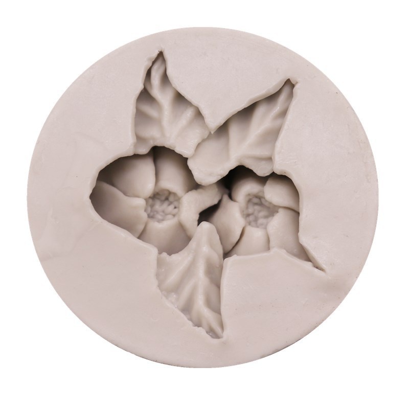 Cetakan Kue / Permen / Cokelat Bentuk Bunga Teratai Ganda Bahan Silikon Untuk Dekorasi Dapur