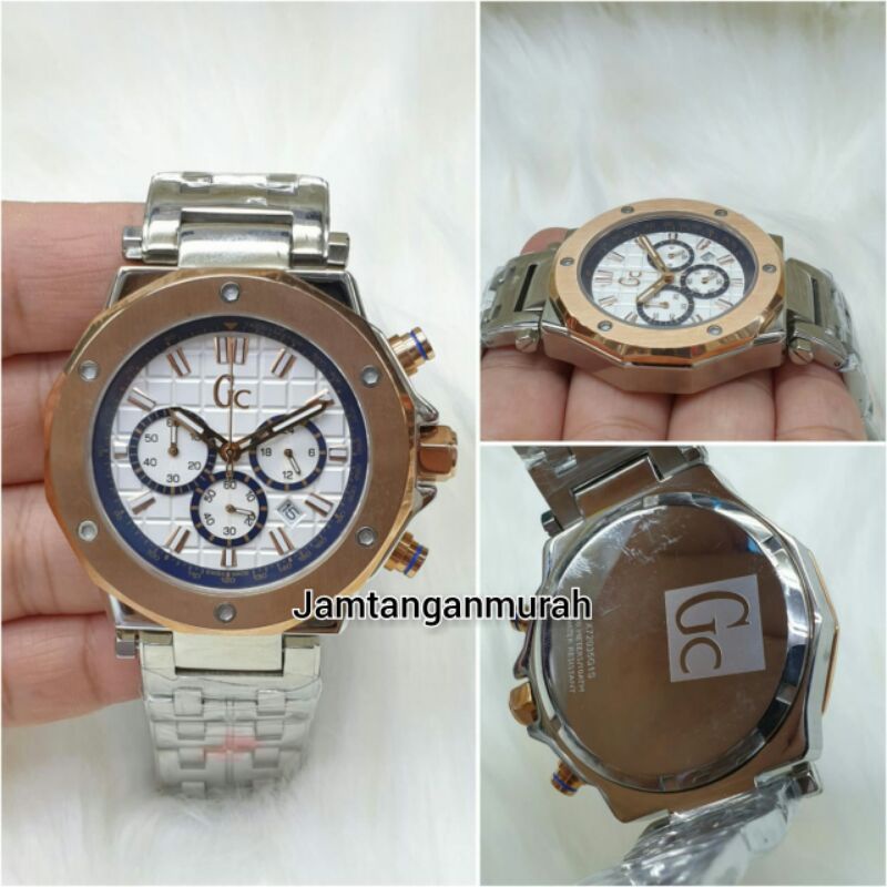 jam tangan pria gc batre stainless steel kualitas original