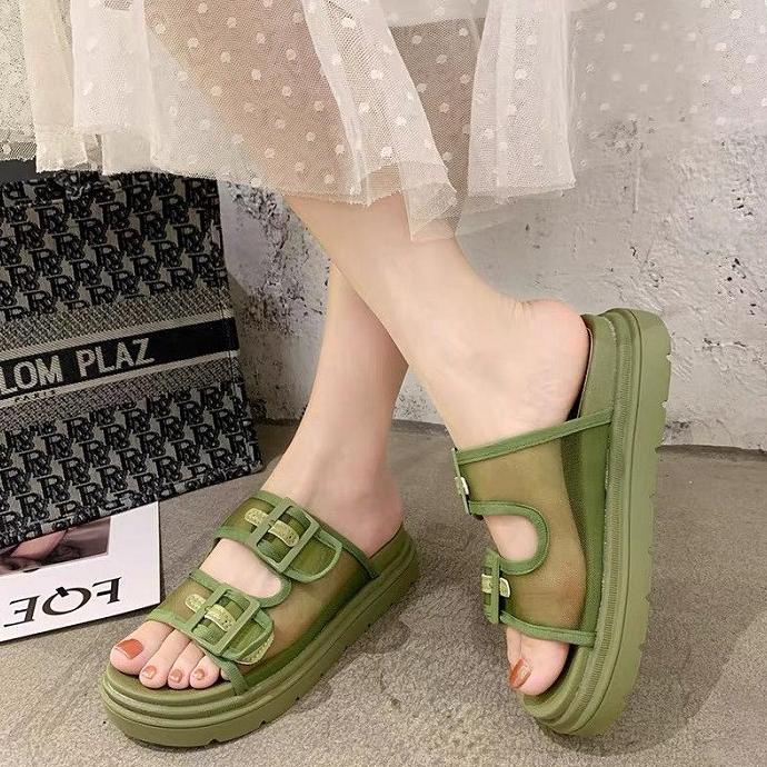 Sandal wanita murah Double strap buckle / Sandal Import wanita TERPOPULER