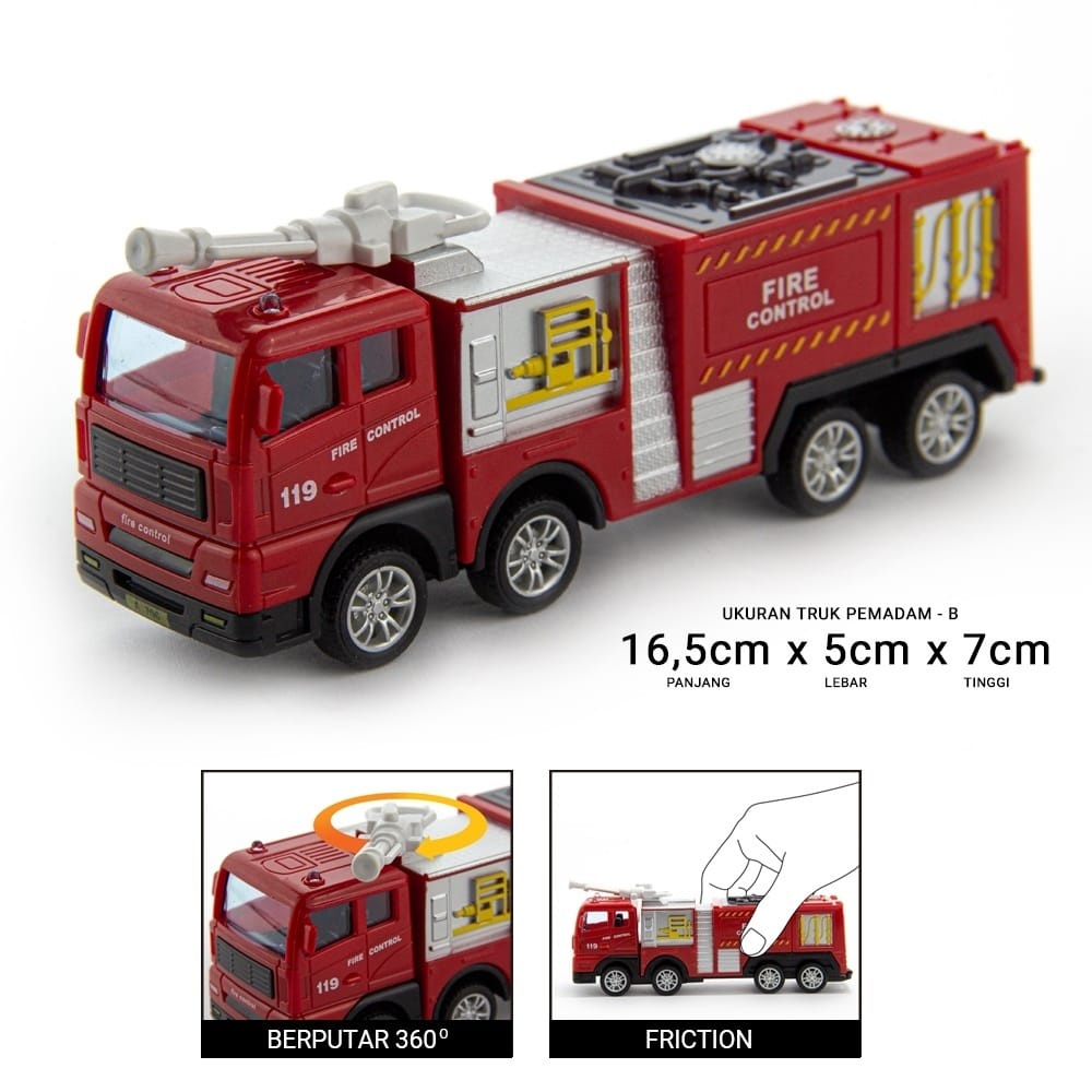 "Promo Tahun Baru" Construx Diecast Truk Pemadam-B Fire Engine Series Skala 1:55 Mainan Diecast Mini