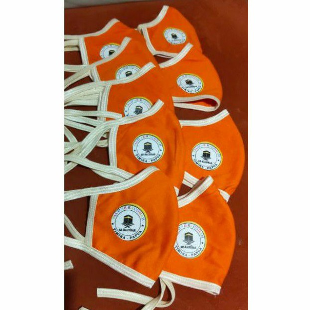 Masker kaos logo sablon tali list