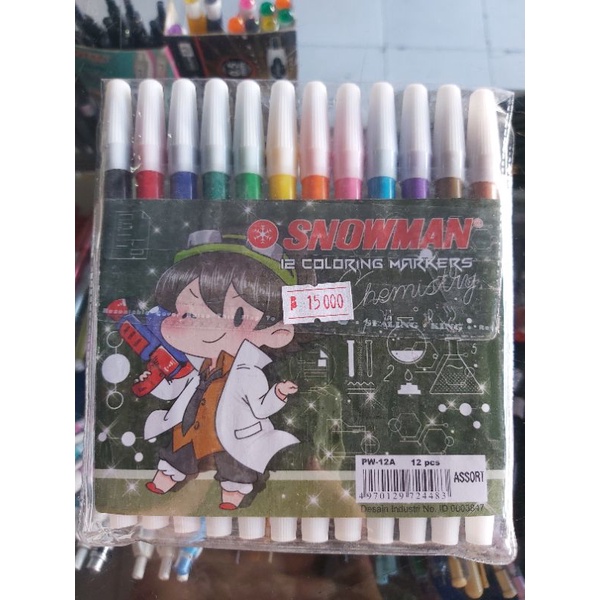 

SNOWMAN spidol markers 12 warna