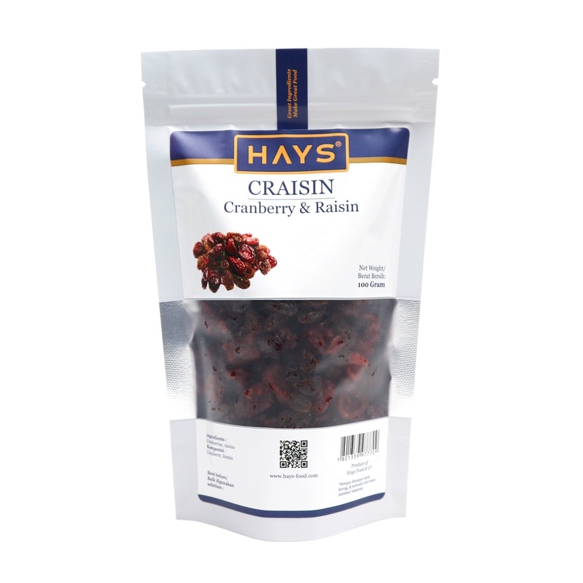 Craisin (CRANBERRY &amp; RAISIN) 100 GRAM / Mix Cranberry dan Raisin / Mix Cranberry dan Kismis HAYS