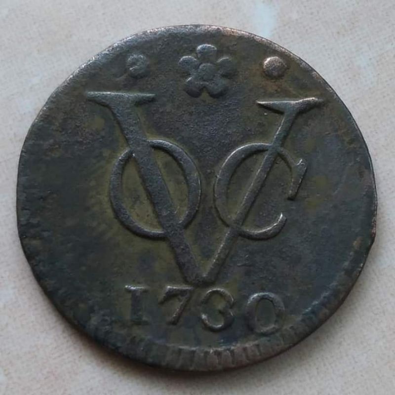 Koin Kuno 1 Doit VOC 1730 Holland - Kondisi Bagus Mantap
