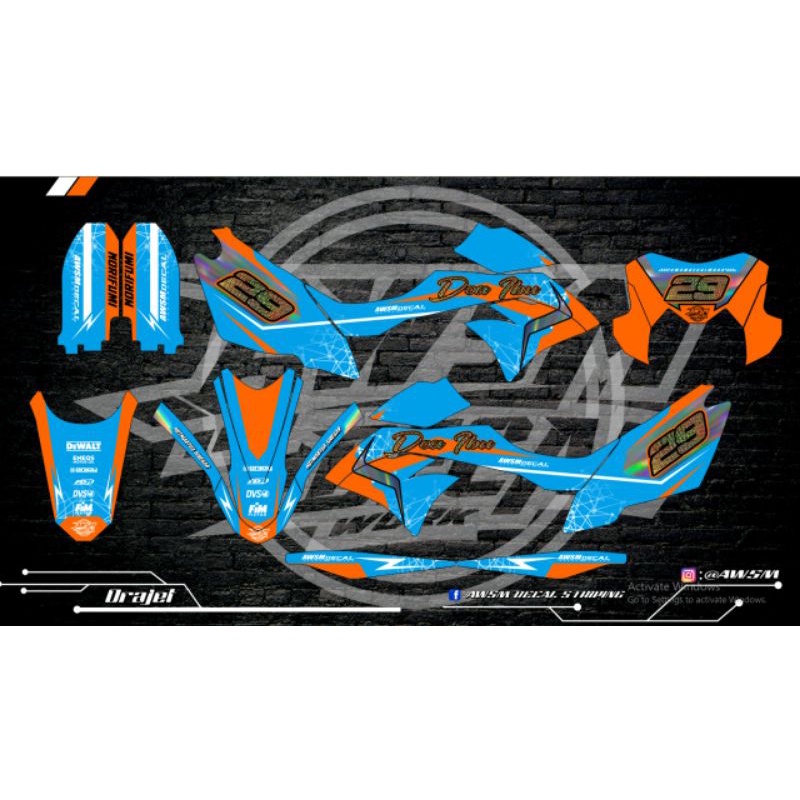 DECAL DTRACKER CUSTOM NAMA NOMOR HOLOGRAM GOLD