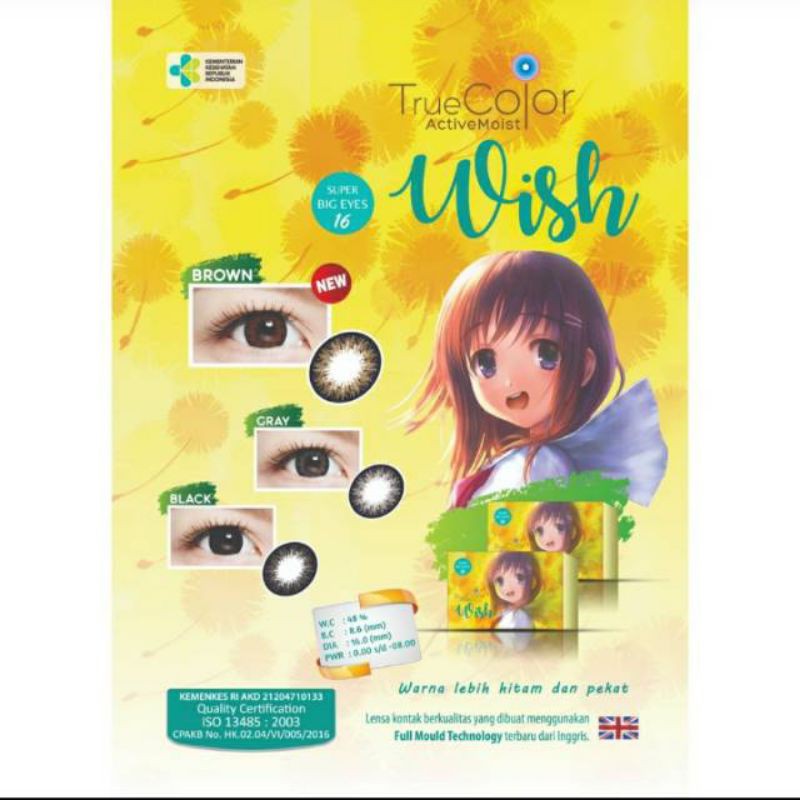 {BISA COD} SOFTLENS TRUE COLOR WISH BY IRISLAB NORMAL &amp; MINUS -0.50 SD -6.00