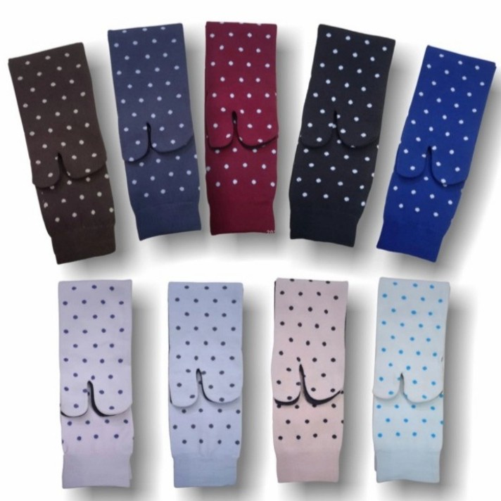 KAOS KAKI JEMPOL POLKADOT /KAOS KAKI JEMPOL MOTIF POLKADOT / KAOS KAKI MUSLIMAH PANJANG WARNA RANDOM SIZE,L