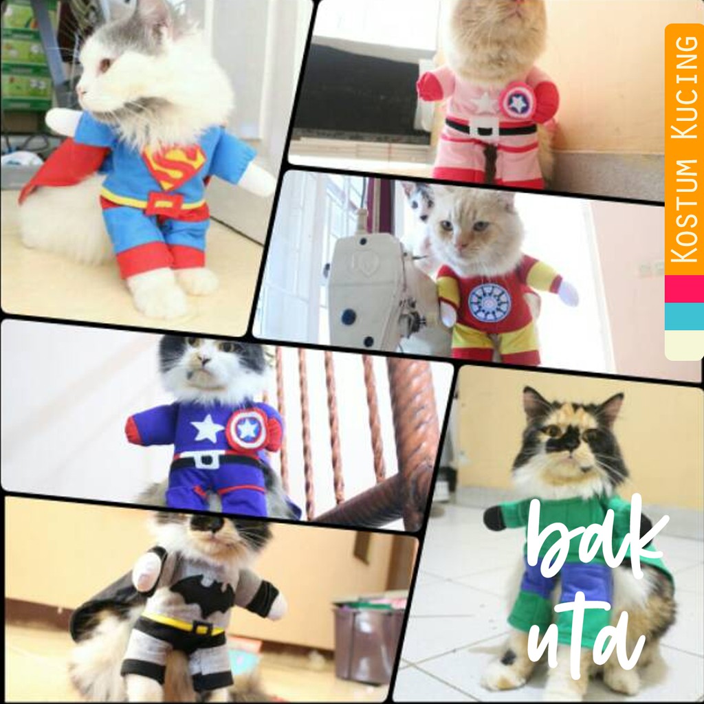 Avengers X Justice League kostum untuk kucing / kostum lomba kucing grosiran size S M L XL