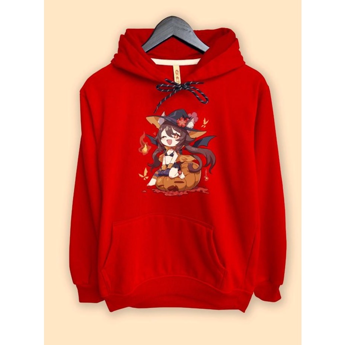 Jaket Hoodie Gaming Hu Tao Chibi Genshin Impact