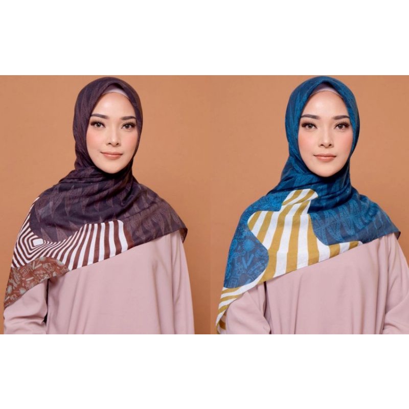 Hijab Zm Zaskia Mecca Jakarta Motif Navy Scarf / Black Berry Scarf / Cendana Dusty Pink Scarf Romans