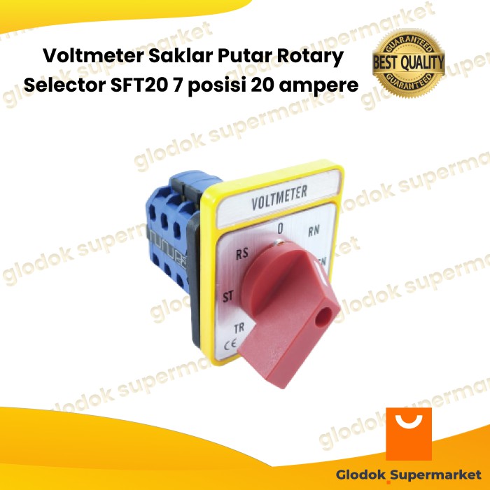 Voltmeter Saklar Putar Rotary Selector SFT20 7 posisi 20 ampere