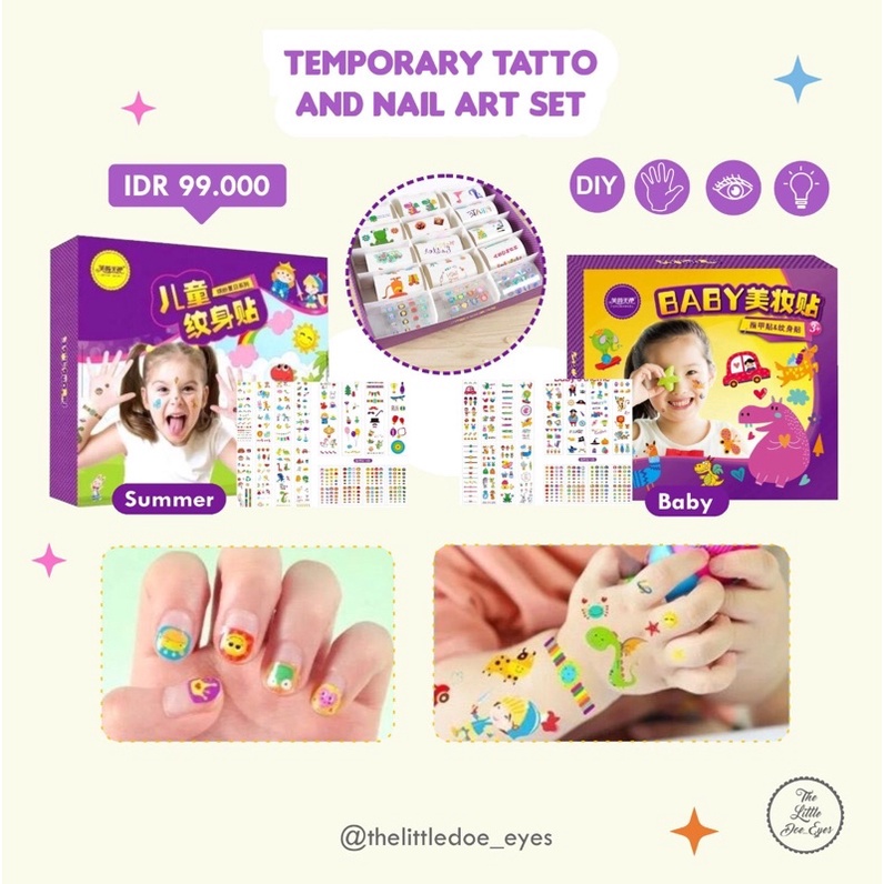 [READY] Temporary Tattoo And Nail Art Set