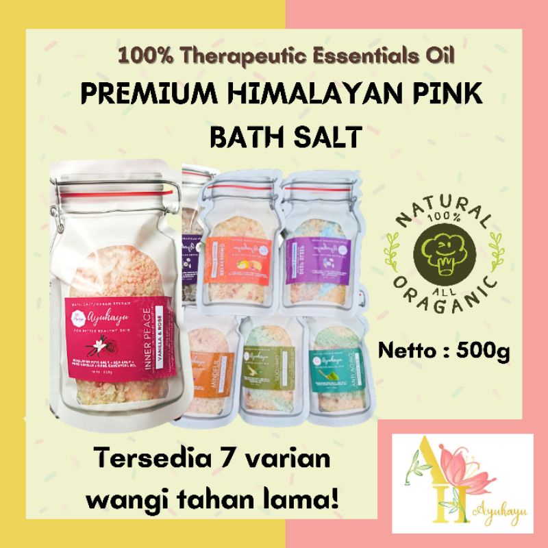 [500g] THERAPEUTIC FLORAL HIMALAYAN BATH SALT PURE ESSENTIALS OIL DRIED FLOWER ALAMI ORGANIK AYUHAYU GARAM MANDI SPA RENDAM KAKI WANGI AROMATERAPI FOOT PEDICURE MEDICURE