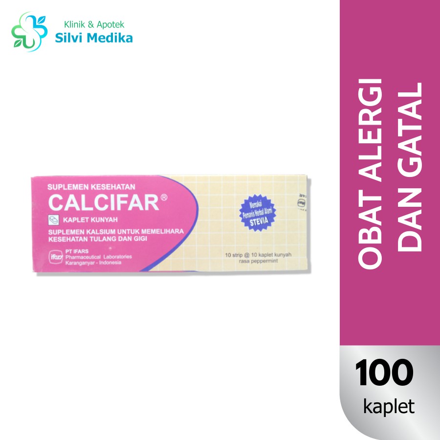 Calcifar Tablet Kunyah (Obat Vitamin Tulang) PERBOX