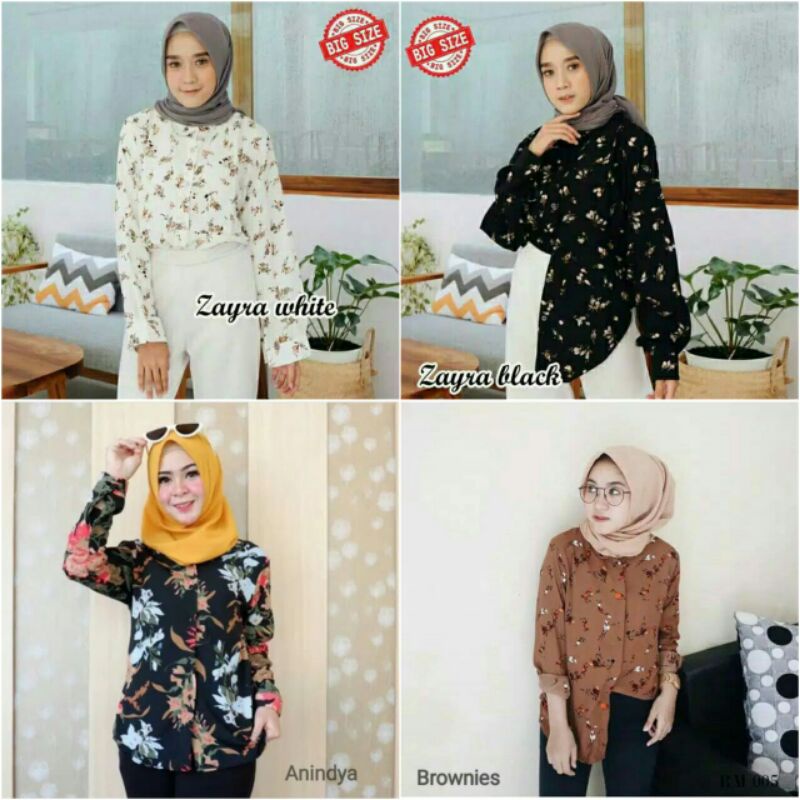 KEMEJA/ATASAN MOTIF MONALISA JUMBO LD 120 XXL