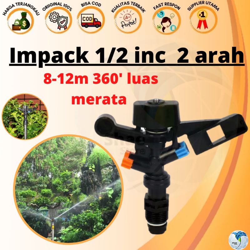 Sprinkler Pertanian Impact 2 arah 1/2 Inch Alat Penyiram Irigasi Taman Kebun sprayer Sprinkle Spinkler