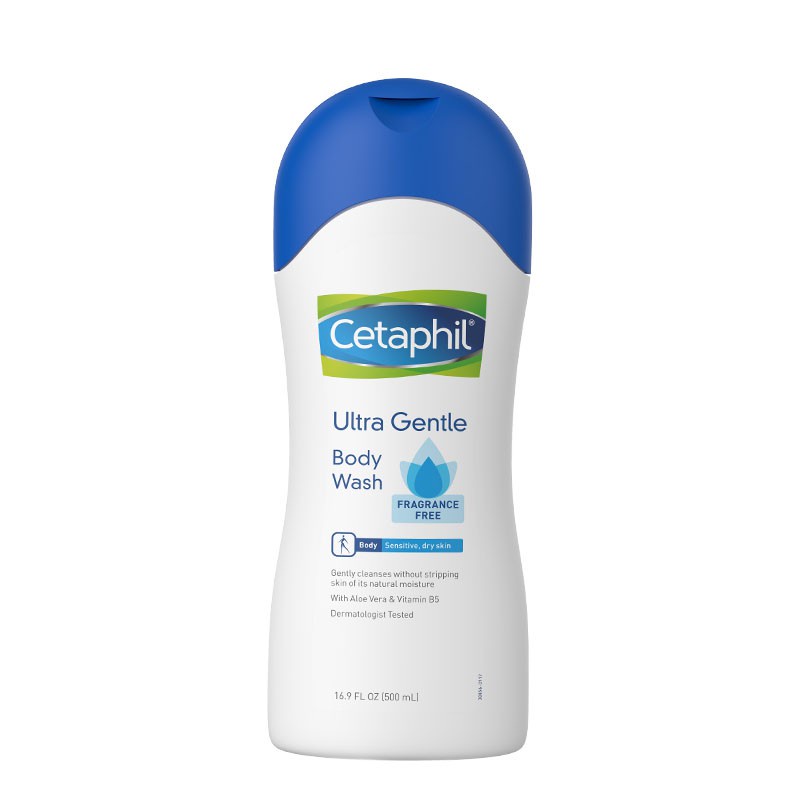 Cetaphil Ultra Gentle Body Wash 500ml / Sabun Badan / Kulit sensitif dan Alergi / Pelembab / Kering