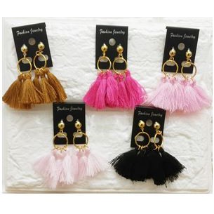 Anting Korea Import Tusuk Ring Tassel