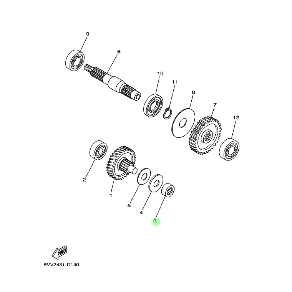 BEARING LAHER BAMBU GARDAN RASIO NOUVO MIO LAMA SPORTY SMILE SOUL FINO KARBU ORIGINAL YGP 93311-315Y6