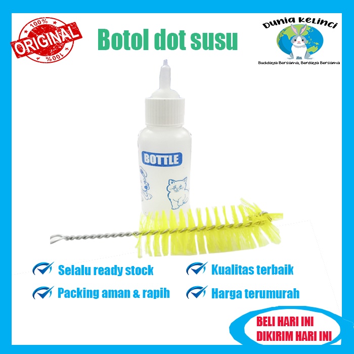 Botol Dot Kucing Kelinci Susu 40 ml Kitten GRATIS SIKAT Baby Hamster