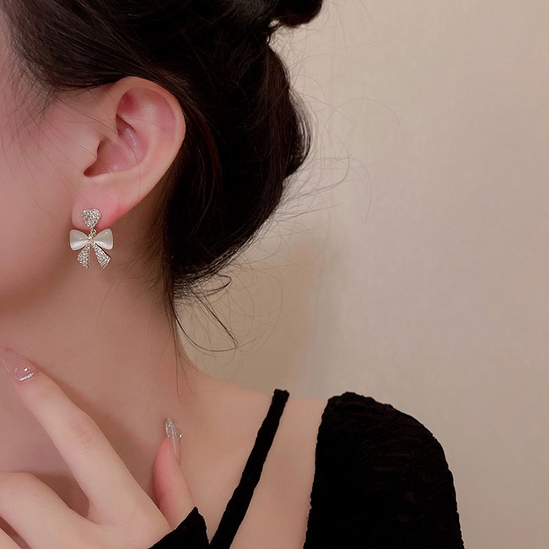 Anting Tusuk Sterling silver 925 Desain Pita Hias Batu Opalberlian Mewah Untuk Wanita