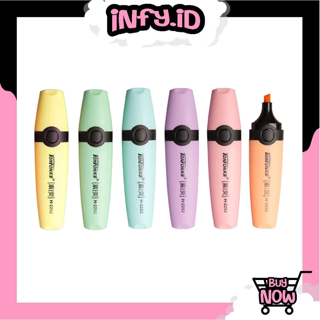 INFY - S016 Highlighter Pastel Highlighter Pen Colour Perlengkapan Sekolah Marker Pen Alat Tulis Penanda Warna