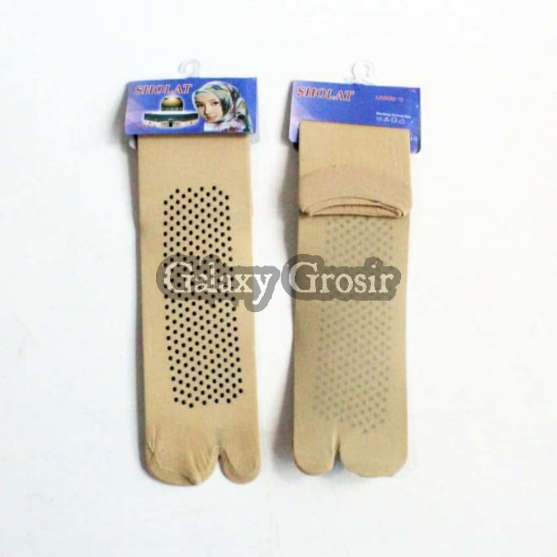 [1 Lusin]Kaos Kaki Jempol Muslim Sebetis Coklat bintik Ukuran L