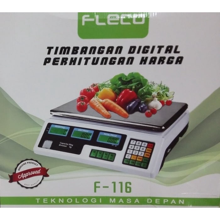 Fleco F-116 Timbangan Digital Perhitungan Harga - Kapasitas 30kg