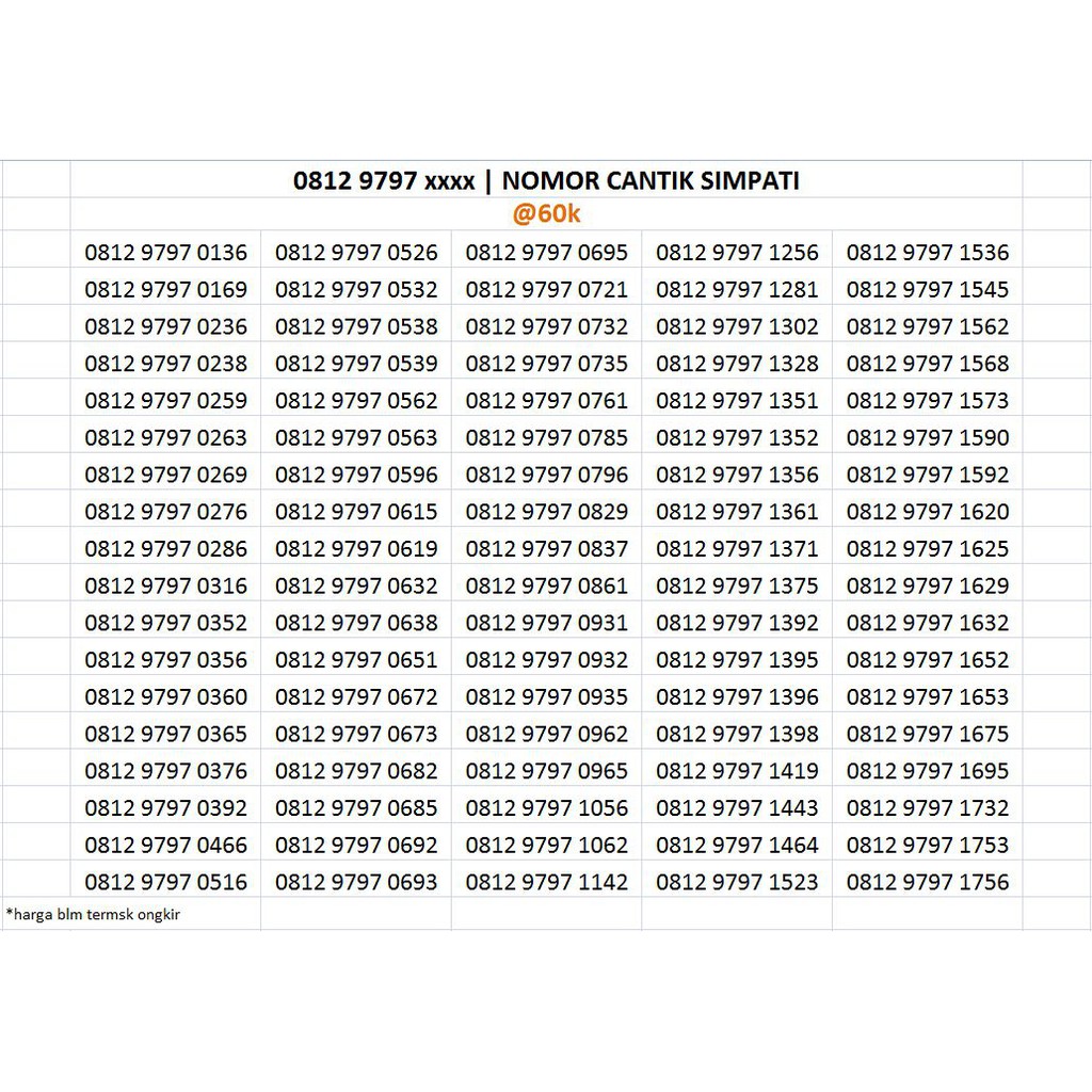 0812 9797 xxxx | NOMOR CANTIK SIMPATI