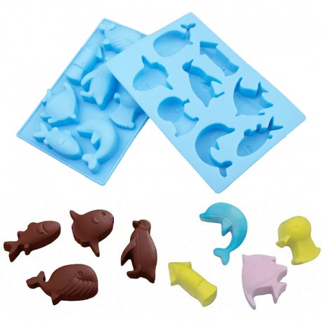 Cetakan Silikon Laut Silicone Mold Blue Sea World Premium Whale Dolphin Fish Penguin Ikan Paus Oven Safe Babymaniashop Jelly Clay Play Doh Resin