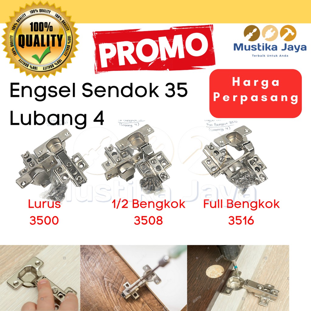 Engsel Sendok Engsel Lemari 35 Lurus Full Bengkok Bungkuk Murah Import