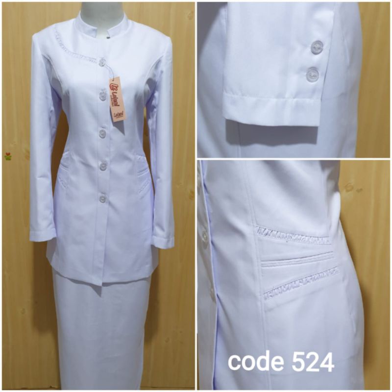 blazer kerja putih seragam perawat blazer lolani kode 524
