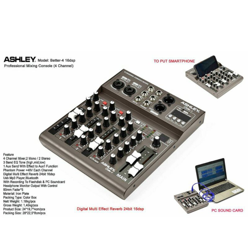 Mixer audio ASHLEY BETTER 4   BETTER4  ORIGINAL