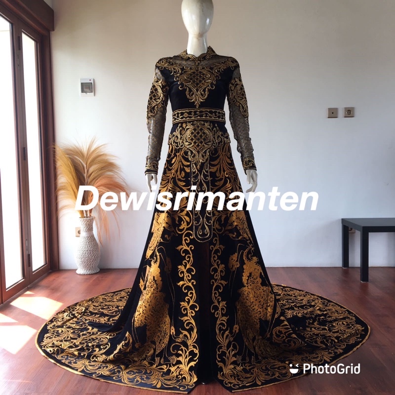 Kebaya bludru manten/kebaya ekor wayang