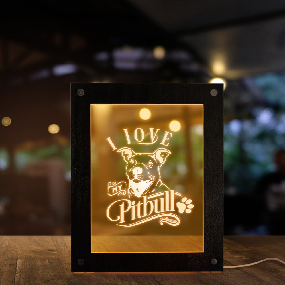 Download Free Ongkir I Love My Pitbull 3d Optical Illusion Lamp Home Decor Pit Bull Dog Led Photo Frame Shopee Indonesia