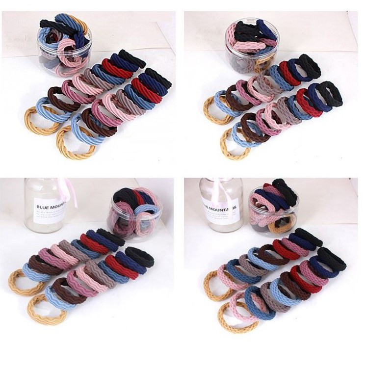 WBS Ikat Rambut Simple Bahan Karet Gaya Korea Elastis untuk Wanita Warna Polos Impor / IR029-4