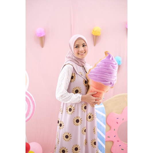 Ounadoutfit SWEETY DREES wanita motif lucu korea brokat halus busui / dress rayon motif / dress muslim gemes / homedress busui motif / outfit wanita muslim