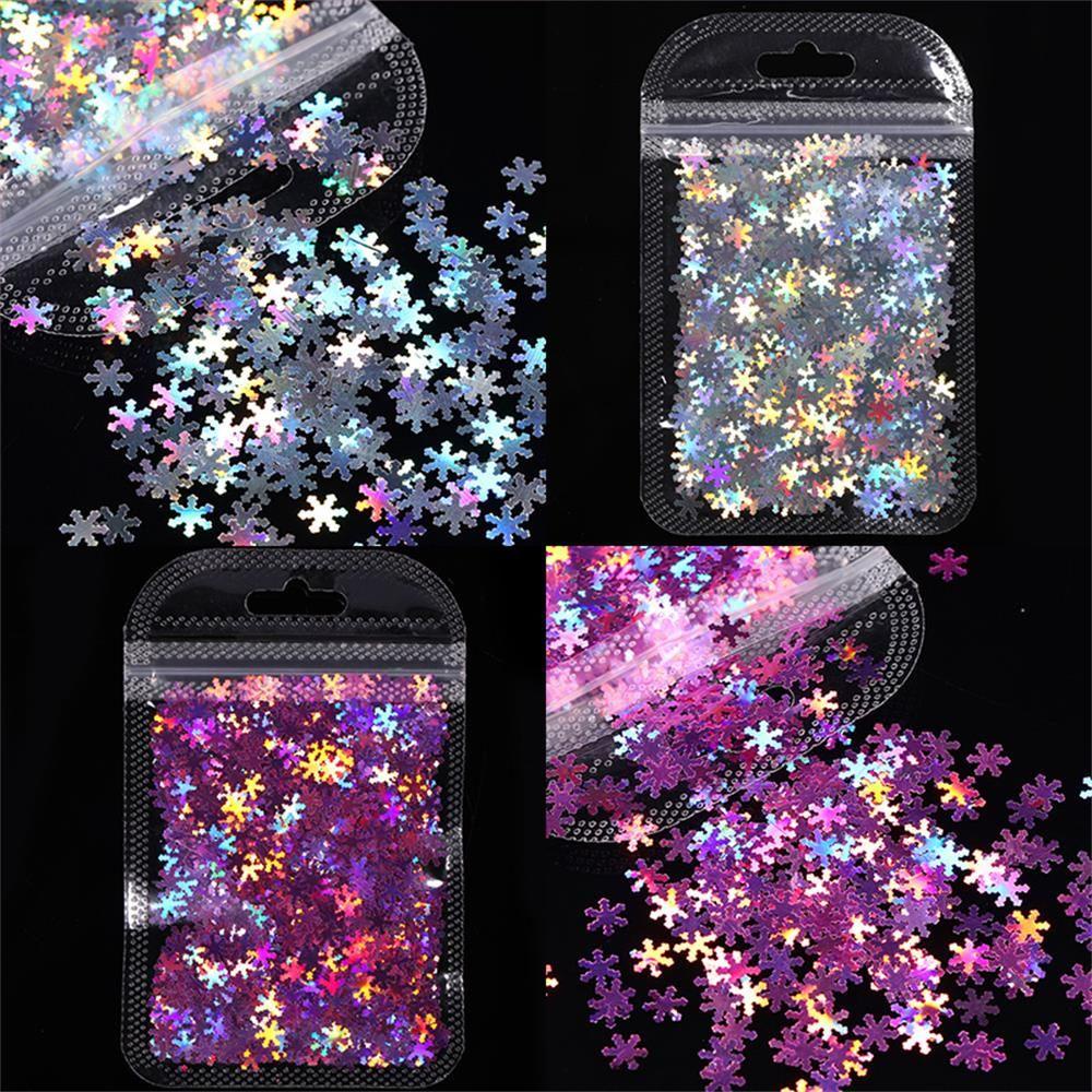 Preva 1tas Paku Sequin Sparkly 3D Flakes Slice Nail Glitter Warna Campur Hologram