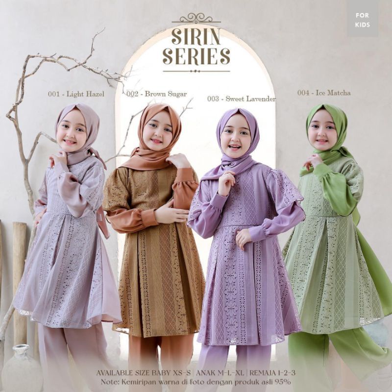 SETELAN ANAK PEREMPUAN TERBARU SIRIN SERIES KIDS 8-11 TAHUN BAJU ANAK PEREMPUAN MOSCREPE MIX BRUKAT 