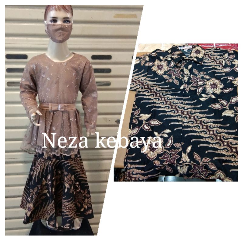 Couple kebaya anak dan kemeja anak//kebaya aurora anak//kebaya wisuda anak//kebaya anak lucu//kemeja anak