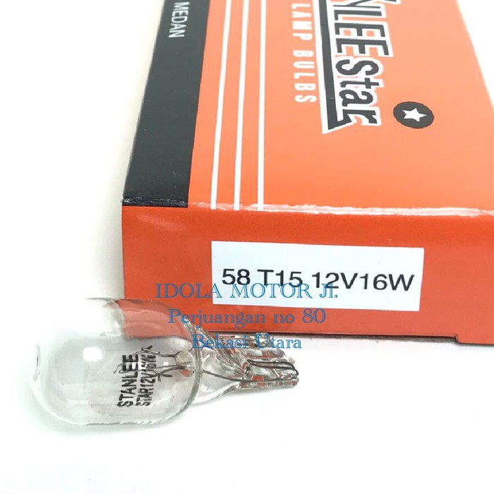 Bohlam lampu seri senja colok ceblok T15 12v 16w merk stanlee star