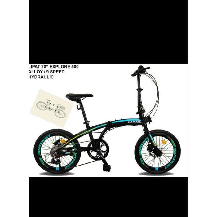 SEPEDA LIPAT/FOLDING BIKE EXOTIC EXPLORE 500 20"-GRAB/GOJEK INSTAN