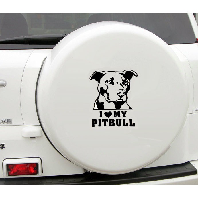 Tempelan Stiker Mobil Motor Reflektif I Love My Pitbull Kualitas Import