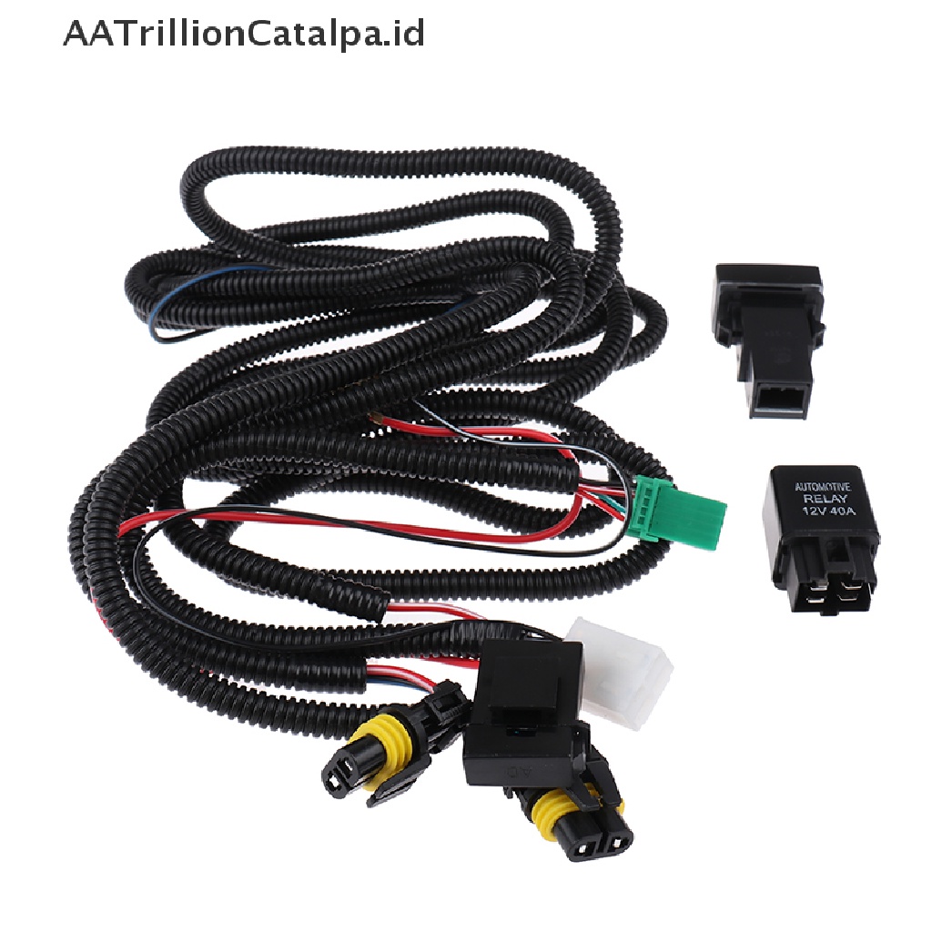 Aatrillioncatalpa H11 Relay Switch Lampu Kabut LED 12V 40A Dengan Kabel Harness